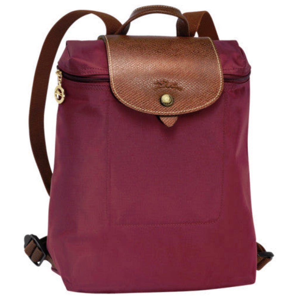 Chic Maroon Backpack with Brown Accents